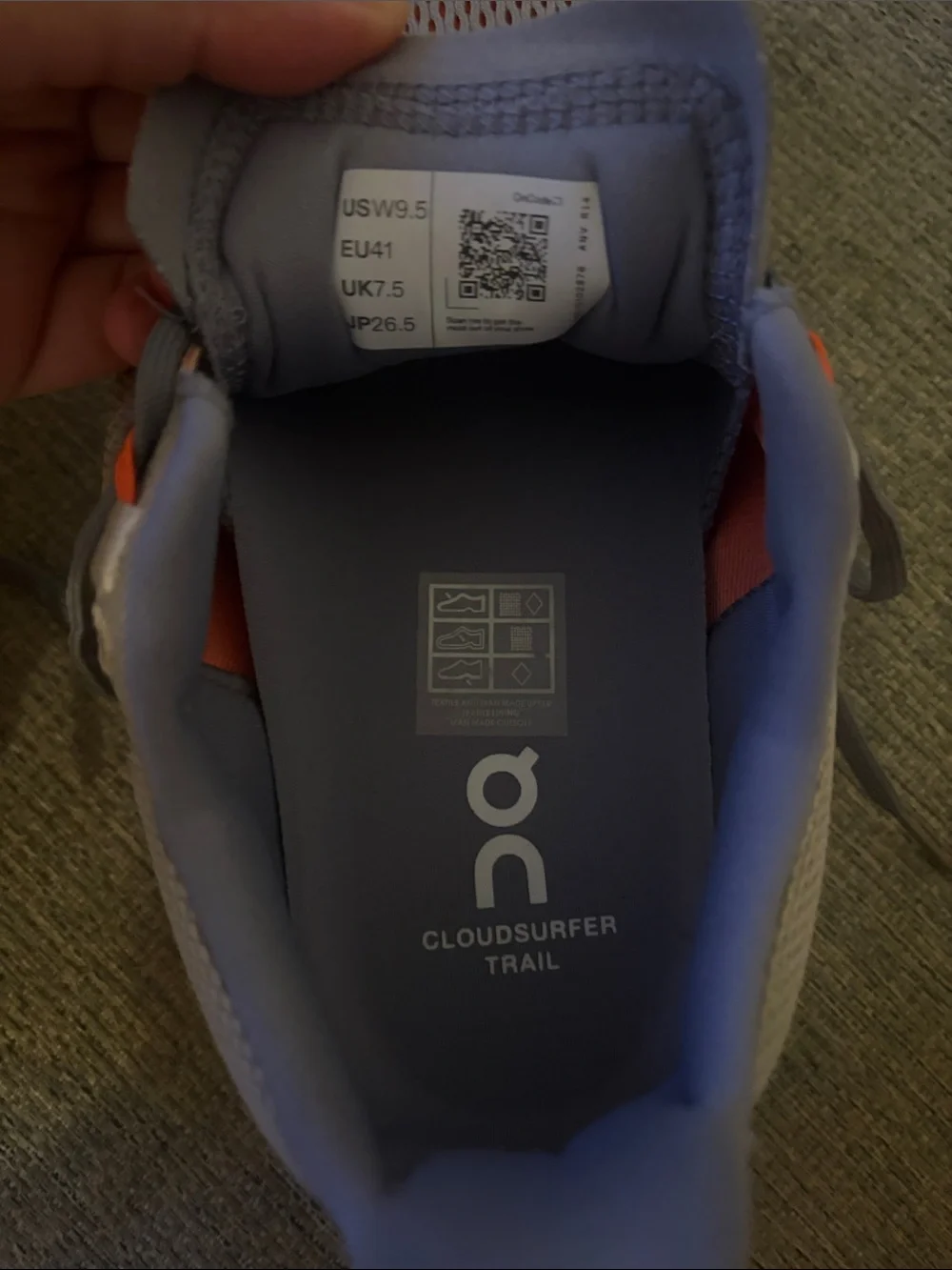 On Running Women's Gray and Orange Athletic Shoes